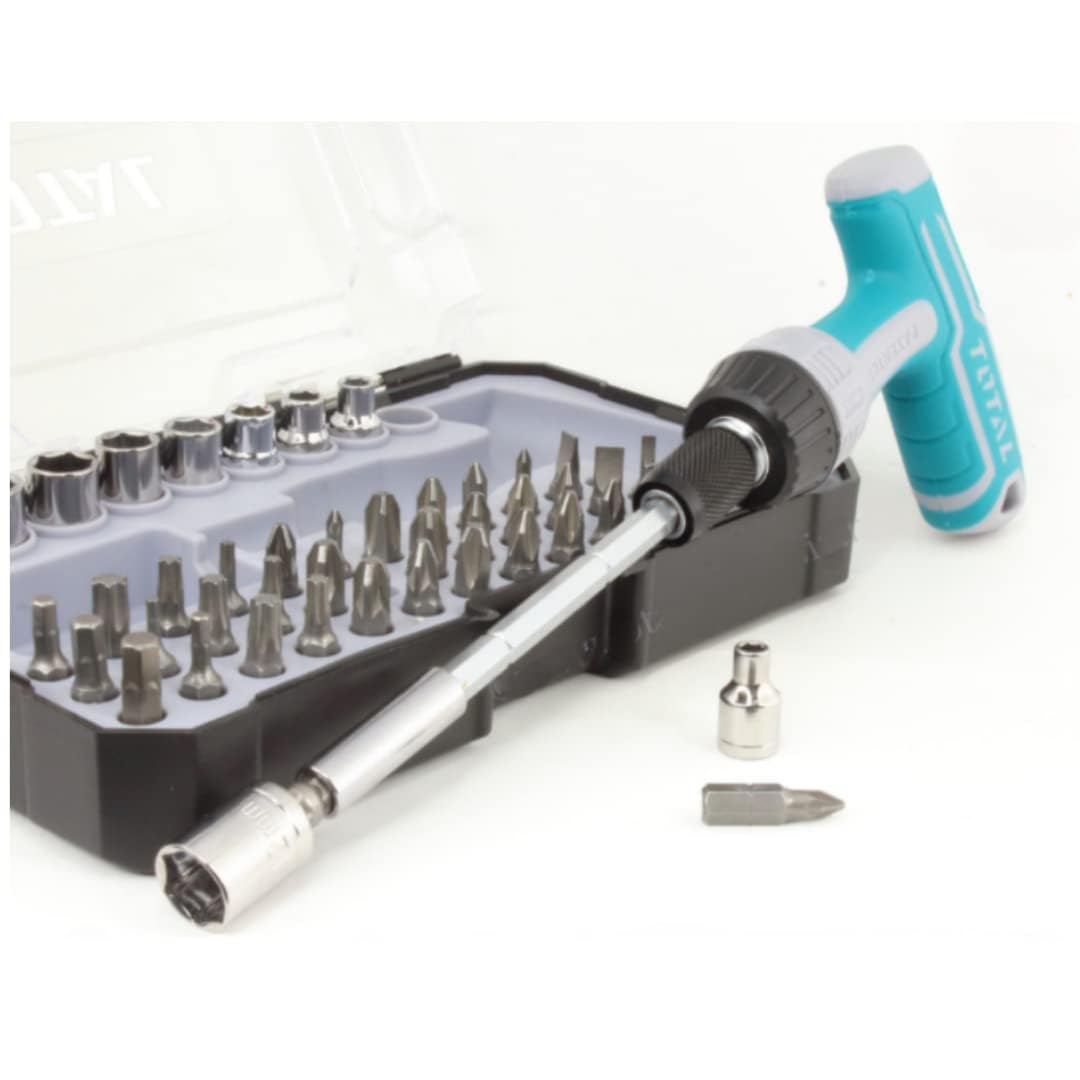 Total set of 47 pcs t- handle wrench screwdriver set with high performance - multi colour