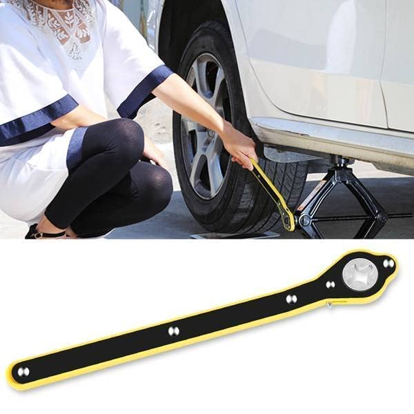 Automobile Tire Ratchet Wrench - Labor-Saving Tire Removal Tool with Rocker Arm for Quick and Efficient Wheel Maintenance - Heavy-Duty and Durable Design for Cars