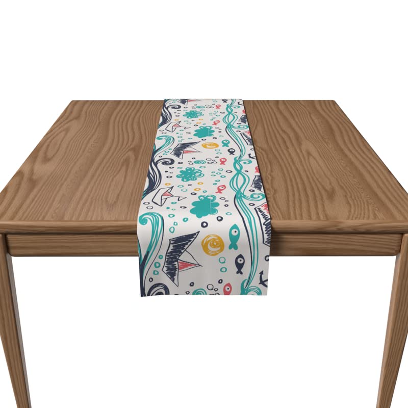 Velvet Molly Runner, a Plush Multicolor Decorative Centerpiece with a Vibrant and Joyful Design, 35x140 cm, combines a Luxurious Feel with a Playful Pattern to Enliven your Home