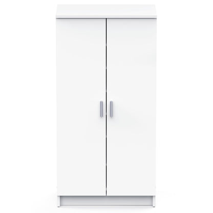 Shoe Cabinet and Chest of Drawers, Versatile Wooden Cupboard and Shoe Rack for Hallway or Bedroom Furniture in a Clean White Finish, Multi-Purpose Storage Solution