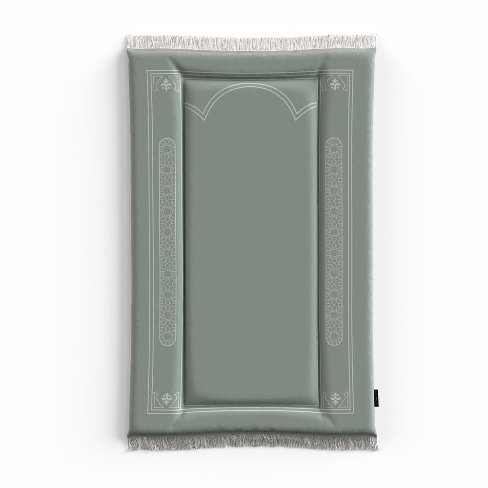 Sakina Padded Prayer Mat Soft Premium Velvet Face - Luxurious And Comfortable Prayer Rug With Elegant Design - Thickness Foam For An Ultimate Comfort Experience