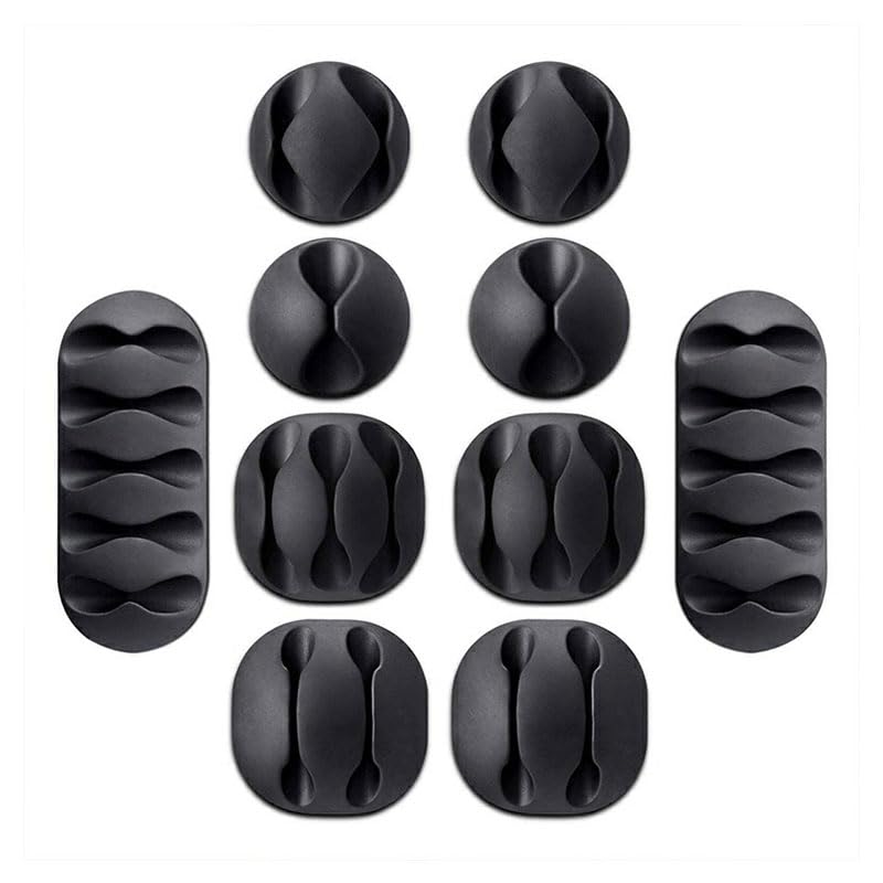 Multi Purpose cable clips set by Carnival Journeys Cord Managment, Holder, 10 Pcs Hight Quality Holders Cell Phone USB Organizer Desktop.