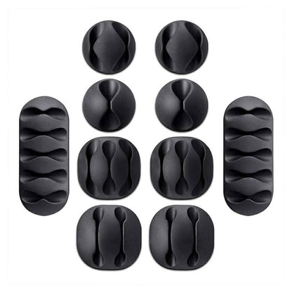 Multi Purpose cable clips set by Carnival Journeys Cord Managment, Holder, 10 Pcs Hight Quality Holders Cell Phone USB Organizer Desktop.