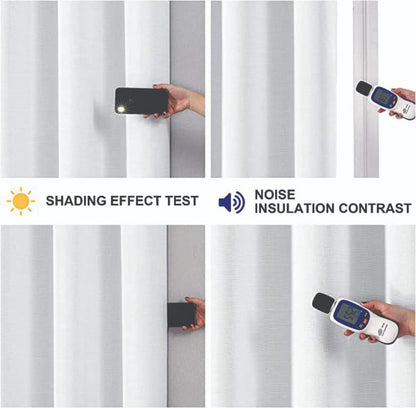 INtex Curtains Linen 100% Blackout Curtains for Bedroom Living Room Thermal Insulated Fabric -Room Darkening -Steel Grommet Window Curtains -1 Piece Ivory 140W X 250L CM