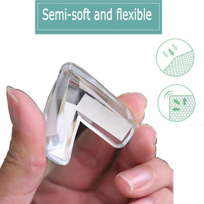 20-Pieces Safety Corner Protectors Guards for Baby Proofing, Soft Edge Cushion for Furniture, Easy to Install, Transparent, 4 x 4 x 1.5 cm