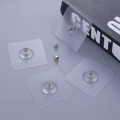 Screw Alternative Wall Hook – Self Adhesive Reusable Heavy Duty Wall Hanger for Bathroom, Kitchen, Tiled Walls – No Drilling Required – Transparent Design