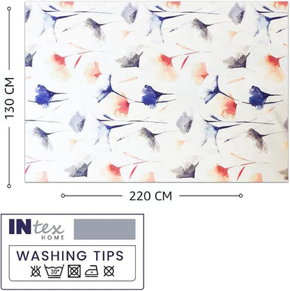 Tablecloth, Sou Floral Pattern, Rectangle Design, Premium Linen Velvet Fabric, Ultra-Soft and Wrinkle-Resistant, 1 Piece, Elegant Table Cover for Dining, Kitchen, or Living Room