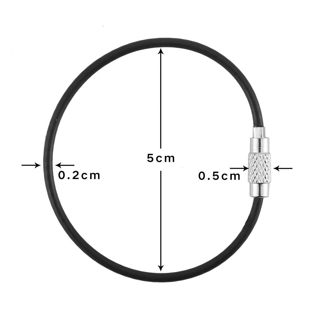 24 Pieces 6 Inches Wire Key Chains Cable Rings Stainless Steel Assorted Colours