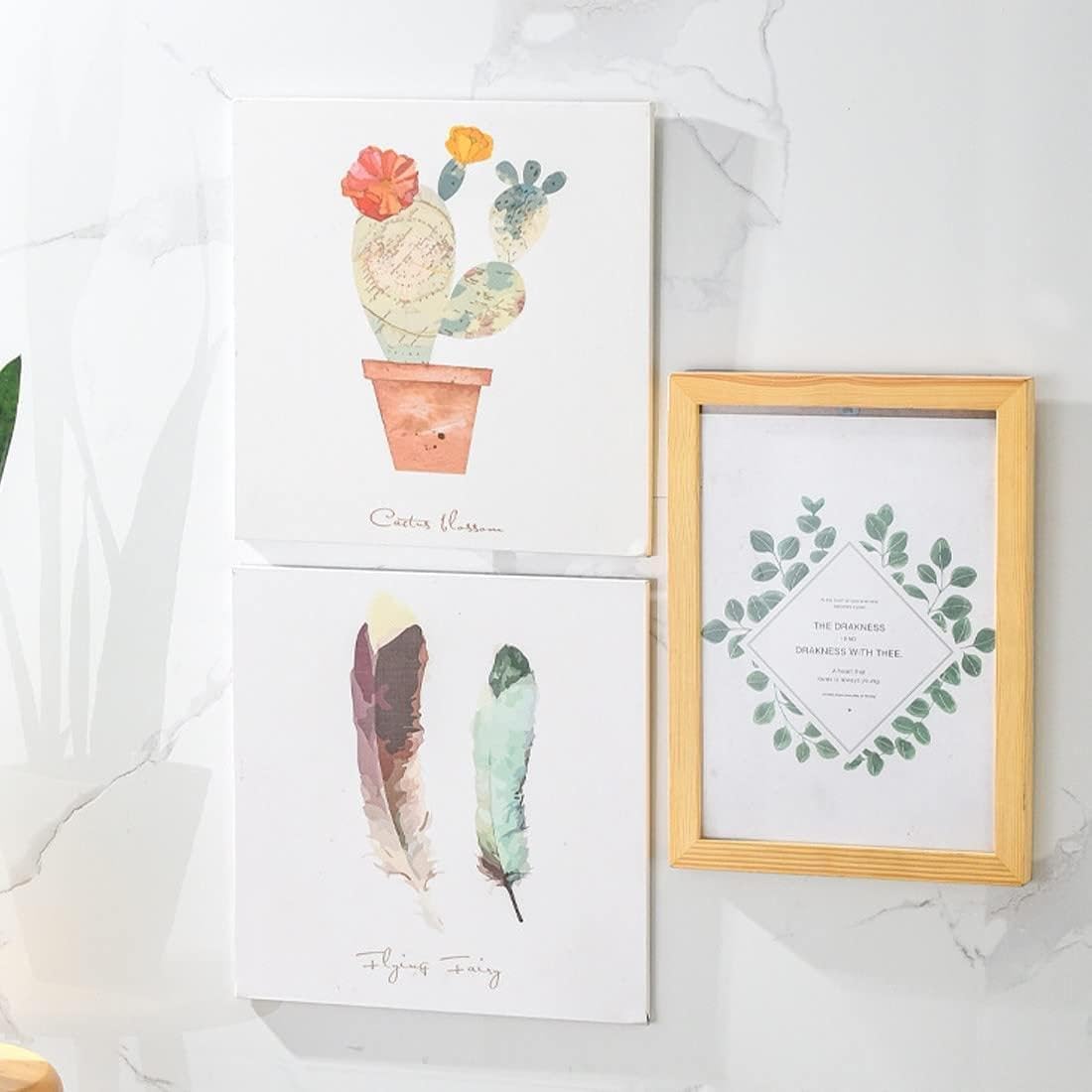 Wall Stickers Set of 5 Hooks, Self-Adhesive Transparent Hooks, Waterproof and Anti-Scratch, Suitable for Photos, Paintings, Watches