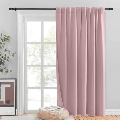 INtex CURTAINS HOUSE Blackout Blinds for Sliding Doors – Thermal Insulated Wide Curtains, Room Darkening, Blind Glass Doors, Two Hanging Options, Modern Design - Cappuccino 150 W x 230 L