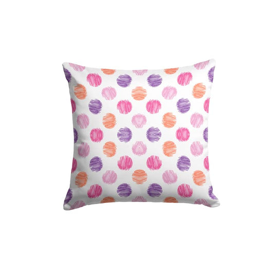 Velvet Dots Cushion Cover, a plush multicolor decorative pillow with a cheerful polka dot design, 40x40 cm, adds a touch of whimsical fun and luxurious softness to any chair or bed
