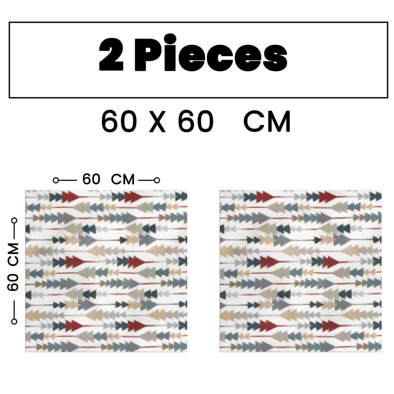 INTEX HOME Sofia Elegance Square Tablecloth – Luxurious Linen Velvet – Kitchen & Living Room Tables – For Ramadan & Events – Multiple Sizes Available – 1 Pc -130x130 cm - Multicolour