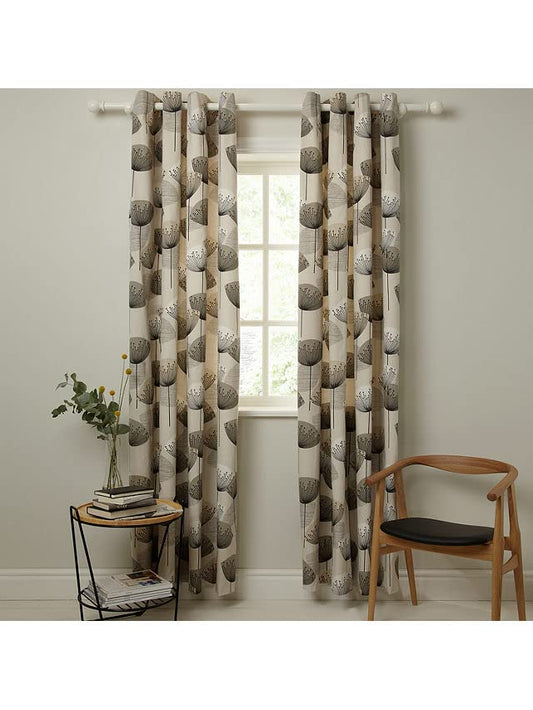 Linen Velvet Sabia Curtains-Modern Multi Colour Sheer Design-Steel Grommets -1 Piece