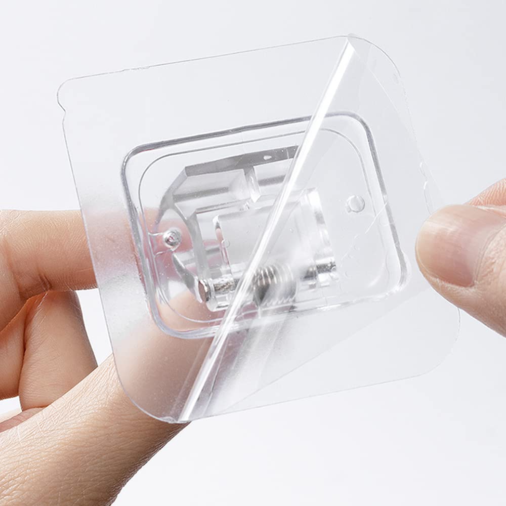 4 x Curtain Rod Holder No Drilling - Adhesive Wall Hooks - Hooks - Curtain Rod - Adjustable without Nail for, Hotel