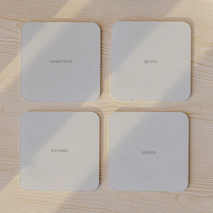 Acrylic Coaster Set of 4, 9×9 cm, Heat and Moisture Resistant Drink Coasters, Mountain Landscape Design, Acrylic for Coffee Tables Desks Dining Decor, Set of Decorative Mats
