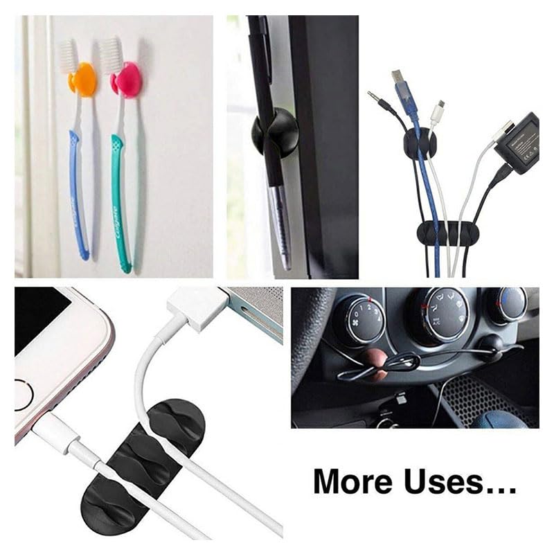 Multi Purpose cable clips set by Carnival Journeys Cord Managment, Holder, 10 Pcs Hight Quality Holders Cell Phone USB Organizer Desktop.