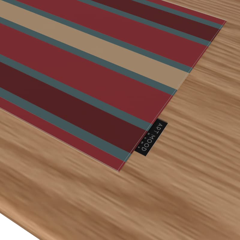 مجموعة مفارش طاولة قماشية من لونجو مكونة من 6 قطع، مفارش طاولة فنية متعددة الألوان، كل منها 45 × 30 سم، متينة وقابلة للغسل بتصميم تجريدي عصري لحماية طاولتك بأسلوب معاصر.