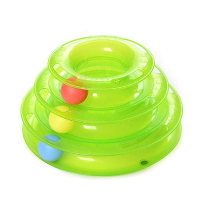 Pet Toys Cat Dog Interactive Tower of Tracks Pet Crazy Ball Disk Toy Green