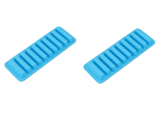 2 Pieces Ice Cube Trays Food Grade Silicone (Blue+Blue)