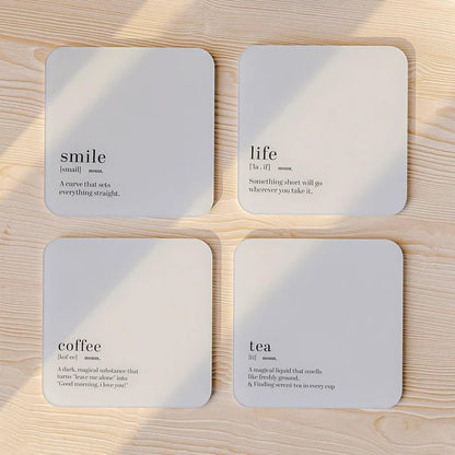 Acrylic Coaster Set of 4, 9×9 cm, Heat and Moisture Resistant Drink Coasters, Mountain Landscape Design, Acrylic for Coffee Tables Desks Dining Decor, Set of Decorative Mats