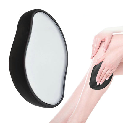 Crystal hair eraser, bleame crystal hair eraser, painless exfoliating crystal epilator, reusable quick hair removal stone hair removal tool for men and women arms, legs, back (black)