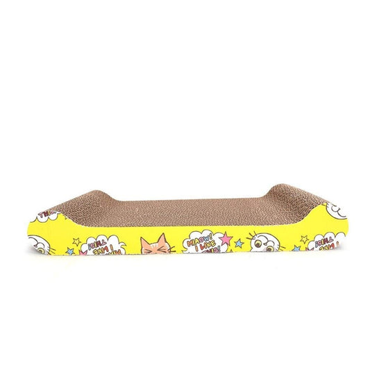 JIAMING Yellow Corrugated Cat Scratch Board Wild Cat Scratching Box 41 x 24 x 7 cm for Kitten Training Toy