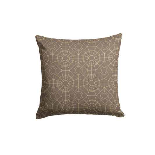 Velvet Islamteric Cushion Cover in Brown & Gold, 40x40 cm, a plush decorative pillow with a sophisticated Islamic geometric design, adding a luxurious and spiritual touch to your decor