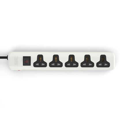 iLOCK power strip 5 universal outlets with overload switch (white)