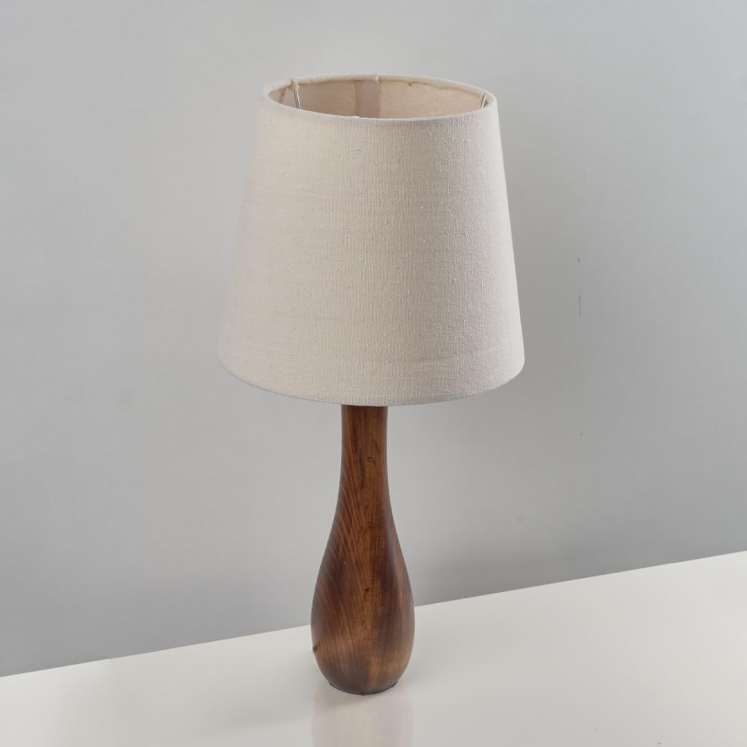 اباجورة بولنج بنى مصنوعه من خشب الزان الطبيعي NAGAFA Shop, wooden bowling lamp TB67-BN-WH