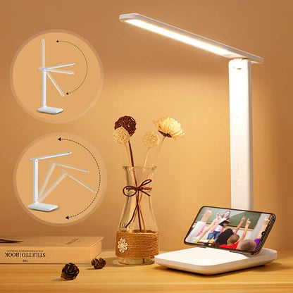 Sporgo Desk Lamp, LED Table Lamp, 3 Colours and 5 Brightness Levels, Dimmable Eye Protection, Table Lamp, Desk Lamp with USB Port, Touch Control, Reading Lamp for Children, Office, Rooms