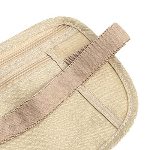 Youngy Upgraded Money Belt for Travel Hidden RFID Security Pouch Anti-Theft Passport Fanny Pack for Men & Women Present Gift money pouches for cash small travel money pouch under clothes for men Khaki