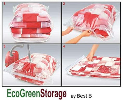 Jumbo Vacuum Space Saver Storage Bags. Travel Vacuum Hand Pump, Excellent for Long Term Storage or Saving Extra Space While Traveling Pack of 6