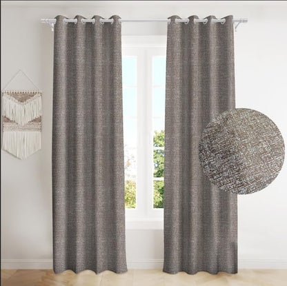 Natural Linen Curtains & Drapes with Steel Grommets, providing Semi-Sheer privacy and Light Filtering for Bedroom-Living Room. 2 Pieces