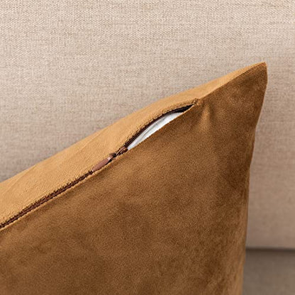 Soft Thick Velvet Throw Pillow Covers Decorative Square Cushion Cover For Couch Sofa Bedroom Living Room - set of 2 Pieces