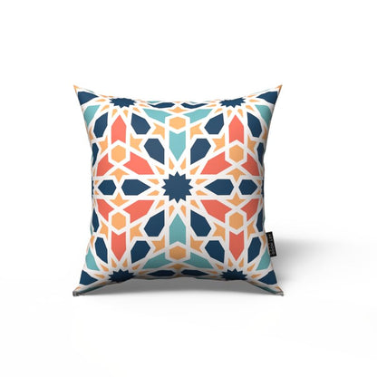 Arabesque Velvet Cushion Cover in White & Beige, a 40x40 cm decorative throw pillow with a classic Islamic pattern, brings timeless elegance to your Ramadan and festive home decor
