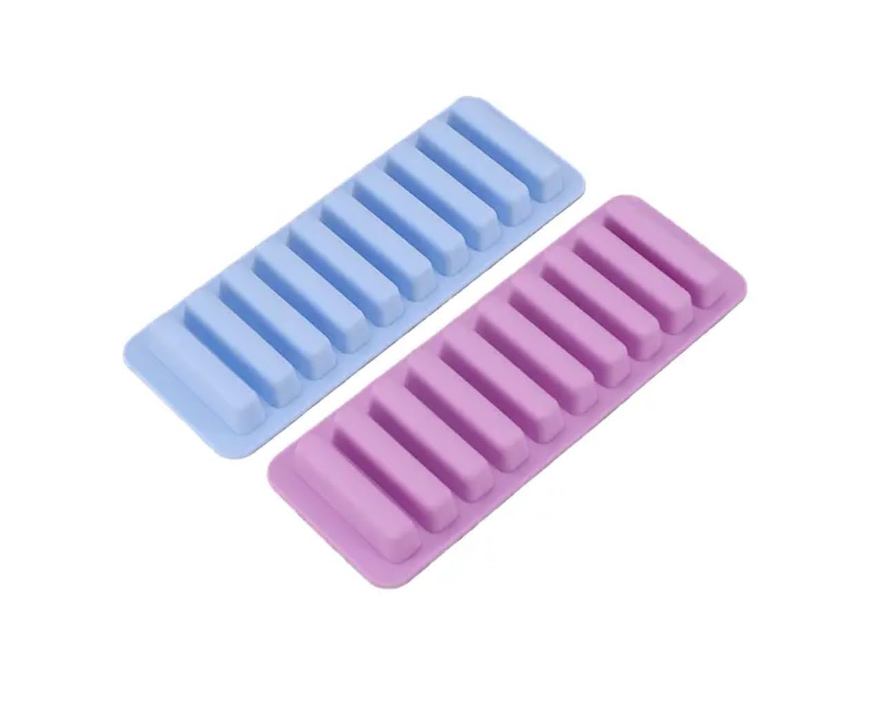 2 Pieces Ice Cube Trays Food Grade Silicone (Blue+Purple)