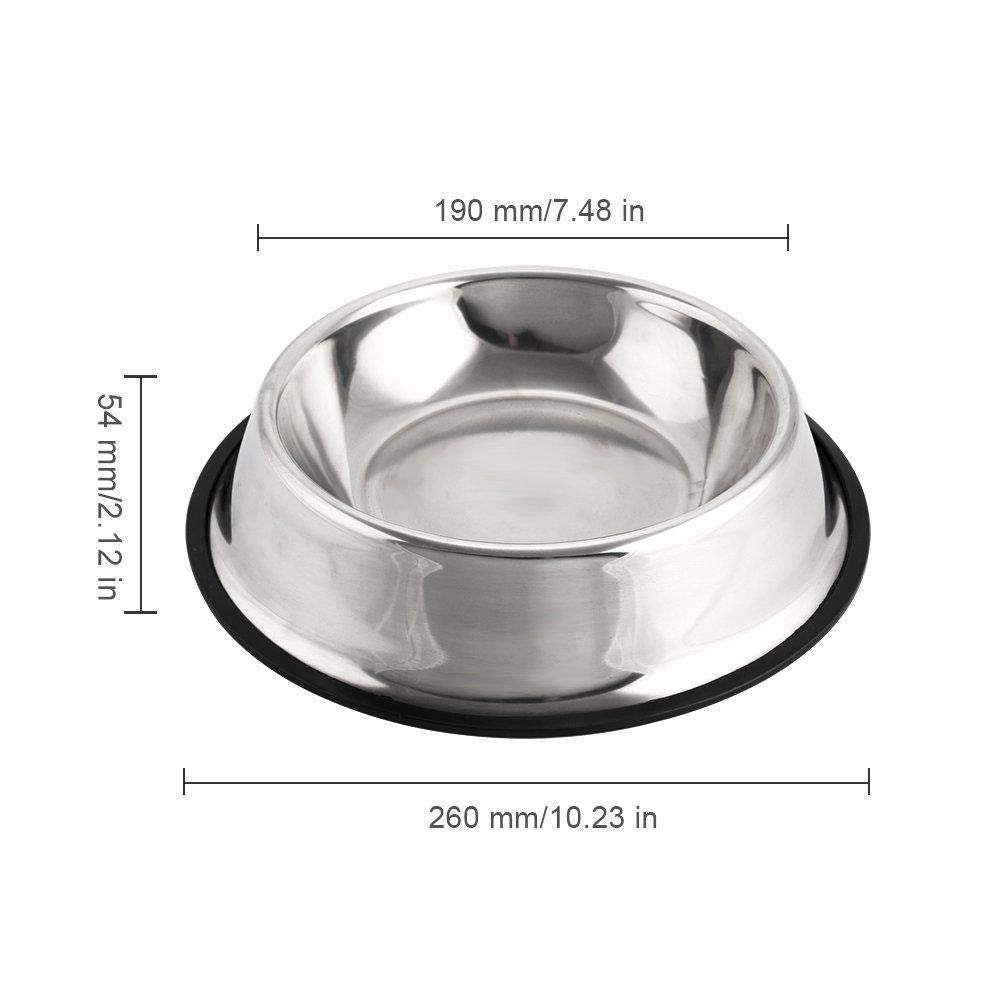 Stainless Steel Dog Bowls Set, 2 Pack No Slip Dog Bowls with Rubber Base for Medium