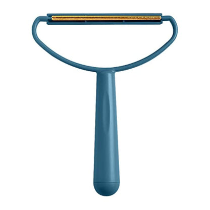 Portable Lint Remover,Lint Roller,Manual Clothes Fuzz Shaver, Reusable Double Hair Remove Brush for Sweater Woven Coat,Carpet, Knitted, Pet Hair (Blue)