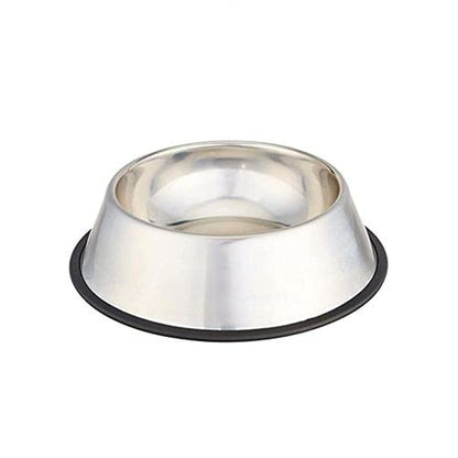 Large dog metal food bowl (silver,28cm)