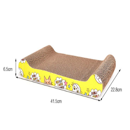 JIAMING Yellow Corrugated Cat Scratch Board Wild Cat Scratching Box 41 x 24 x 7 cm for Kitten Training Toy