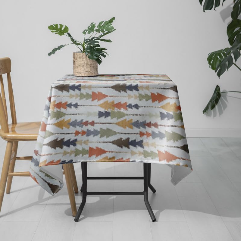 INTEX HOME Sofia Elegance Square Tablecloth – Luxurious Linen Velvet – Kitchen & Living Room Tables – For Ramadan & Events – Multiple Sizes Available – 1 Pc -130x130 cm - Multicolour