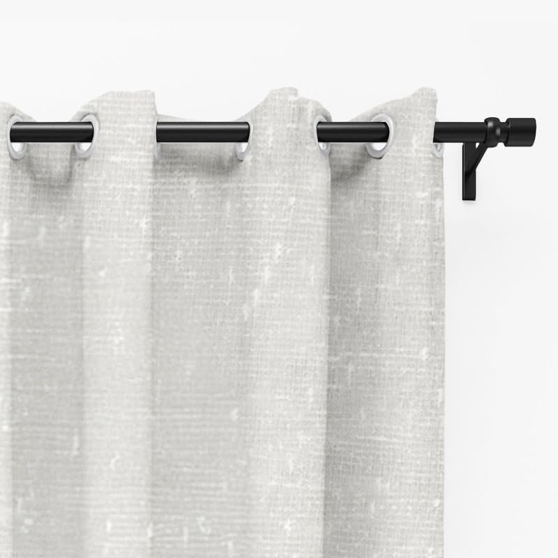 INTEX HOME Elegant Linen Curtain Panel, Semi-Transparent Sheer Fabric with Steel Grommets, Lightweight Drapery, Soft Light Filtering Window Cover - 1 piece - Off-White - 400 W x 230 L