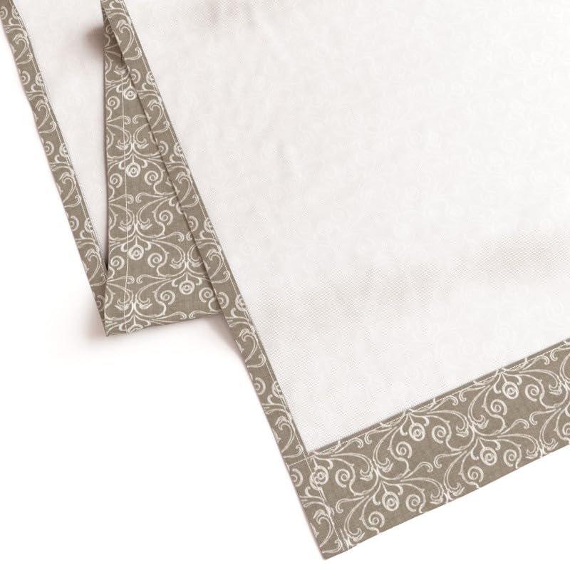 INtex Home Linen Curtain Panel, Meadow Breeze Printed Light-Filtering Fabric with Back Tab Hanging, Elegant Rustic Style for Living Bedroom or Dining Room, 1 Pc - 135 x 230 - Petrol Blue