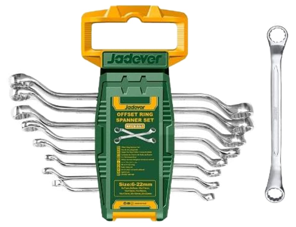 Jadever Serrated Angle Wrenches Set 8-Pieces, 6-22 mm Size