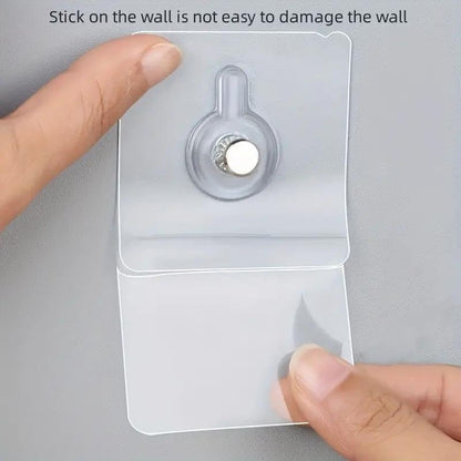 Wall Stickers Set of 5 Hooks, Self-Adhesive Transparent Hooks, Waterproof and Anti-Scratch, Suitable for Photos, Paintings, Watches