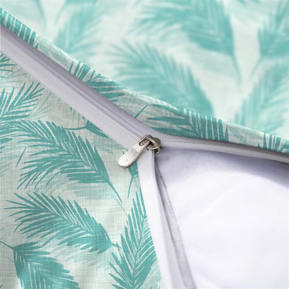 INTEX HOME Linen Velvet Cushion Set, Bella Leaf Pattern, Premium Soft Fabric, 40×40 cm, Turquoise, Elegant Living and Dining Room Decor, Comfortable and Durable Accent Pillows, 2 Pieces