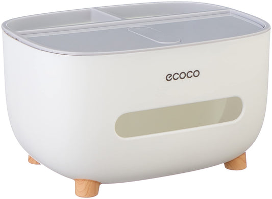 ECOCO E2009 Desktop Tissue Box Office Desk Case Organizer - Grey White