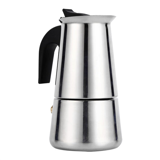 Jenngaoo Espresso Maker, 2/4/6/9 Cups Mocha Pot Portable Stainless Steel Italian Espresso Coffee Machine for Gas Cookers, Cookers and Induction (2 Cups - 100 ml)