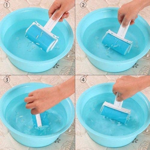 Washable Pets Hair Pick-Up Removal Adhesive Roller - White