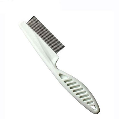 Pet hair flea comb stainless pin dog cat grooming brush clean tool